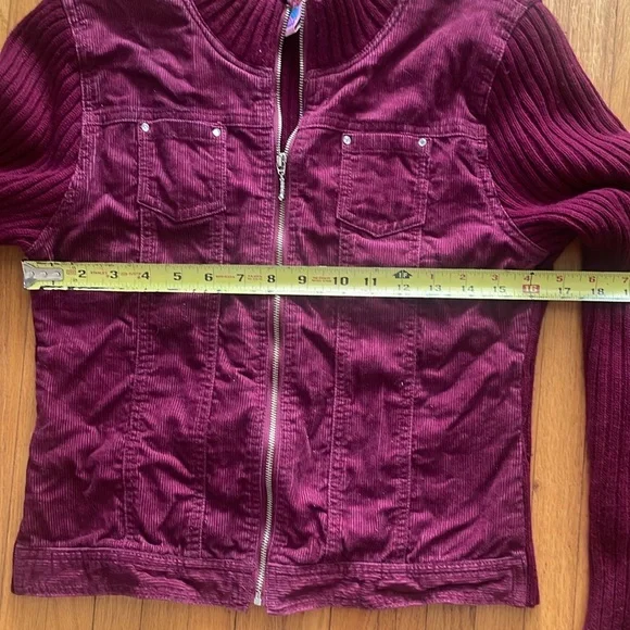 Vintage Camp Beverly Hills Corduroy & Knit Full Zip Jacket - Large 14/16